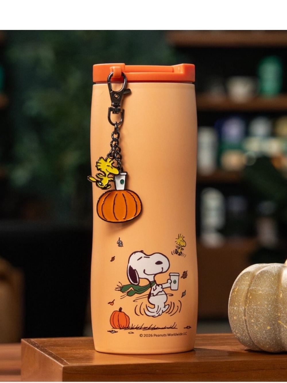 Starbucks x Peanuts Snoopy Orange Stainless Steel Insulated Tumbler  New